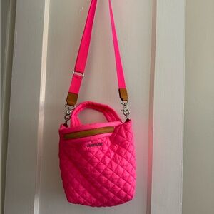 MZ Wallace Neon Pink Quilted Crossbody Bag